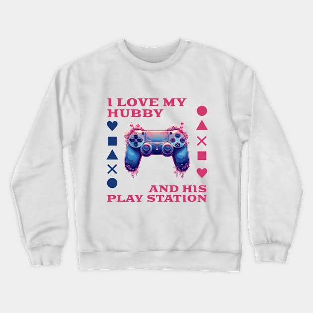 I love my Hubby and his Playstation Crewneck Sweatshirt by kozinoart